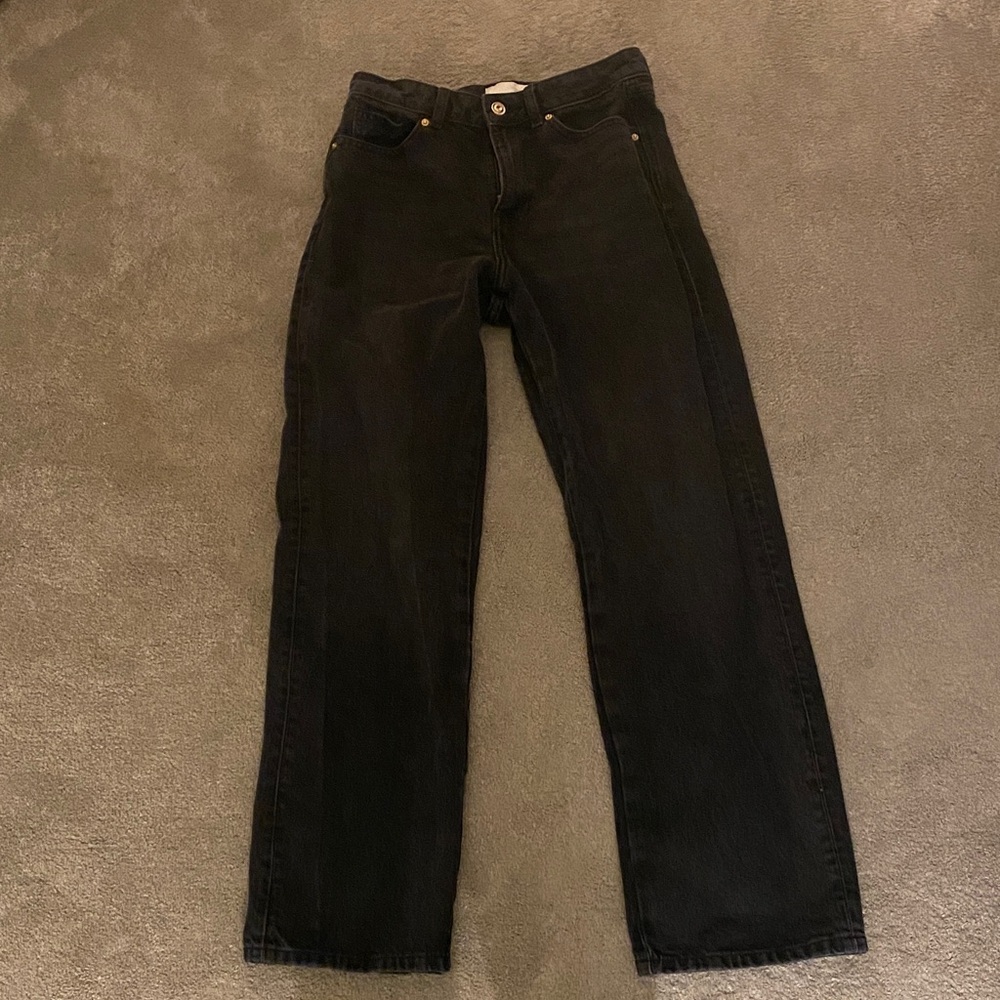Zara Black Denim Straight Leg Jeans